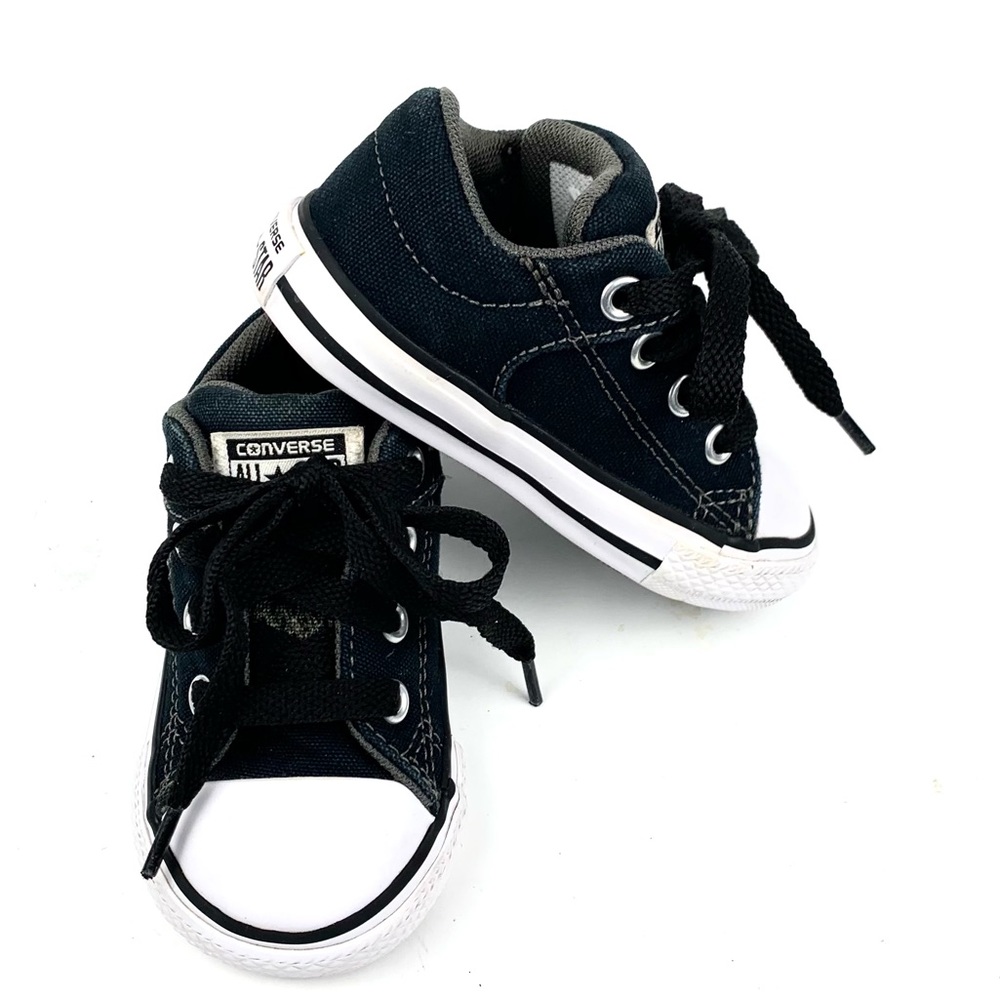 Converse All Star Infant Black Low Top Sneaker Size 5 - Picture 3 of 5